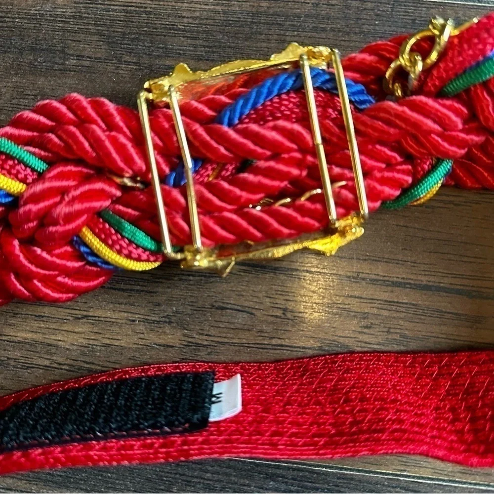 VTG Red Rope Embroidered Chain Belt